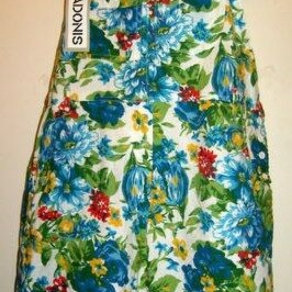 Ture Vintage rare fun fashion floral print sexy overalls shortalls
